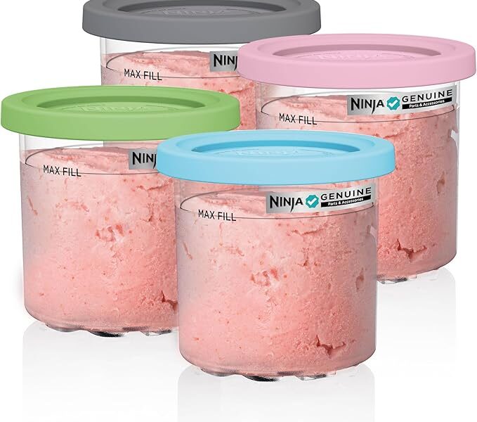 Pacote com 4 canecas Ninja Creami, transparente/cinza/limão/rosa/aqua
