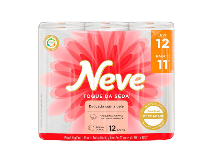 Papel Higiênico Folha Dupla 30m Leve 12 e Pague 11 Neve na S por R$ 25,62