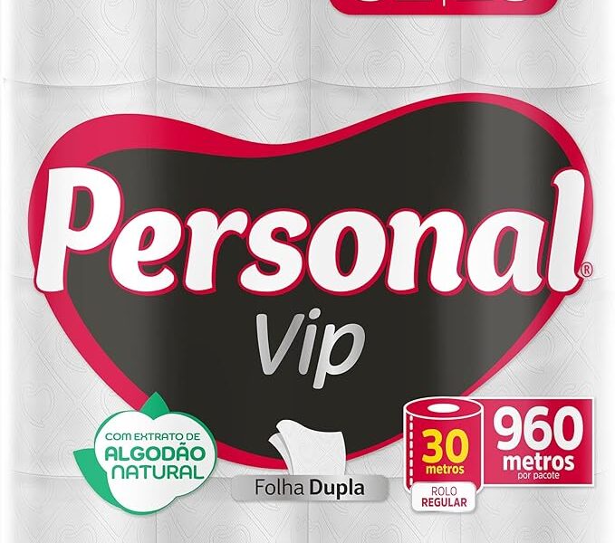 Personal Papel Higiênico VIP Folha Dupla Leve 32 Pague 28 rolos 30M