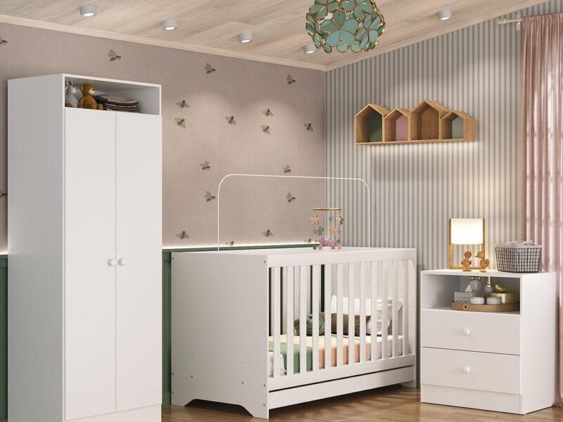 Quarto de Bebê Infantil Completo Encanto Multimóveis Branco