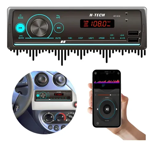 Rádio Automotivo H-Tech HT-1015 Bluetooth/ USB/ FM/ MP3.