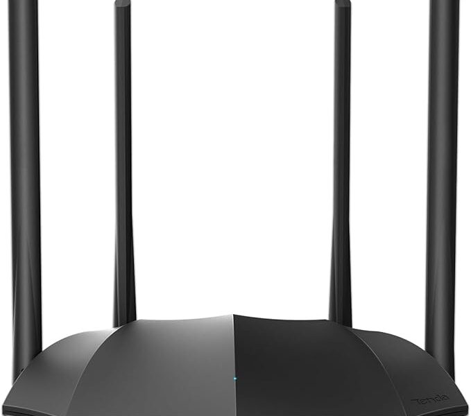 Roteador WiFi Gigabit AC1200 da Tenda – Roteador de banda dupla para Internet sem fio, 3 portas GE, 4 antenas de 6 dBi, MU-MIMO, IPv6, WiFi para convidados, modo de ponto de acesso(AC8)