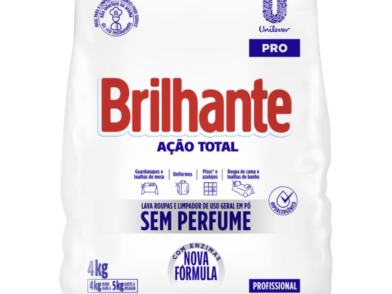Sabão em Pó sem Perfume 4kg Brilhante na S por R$ 48,00