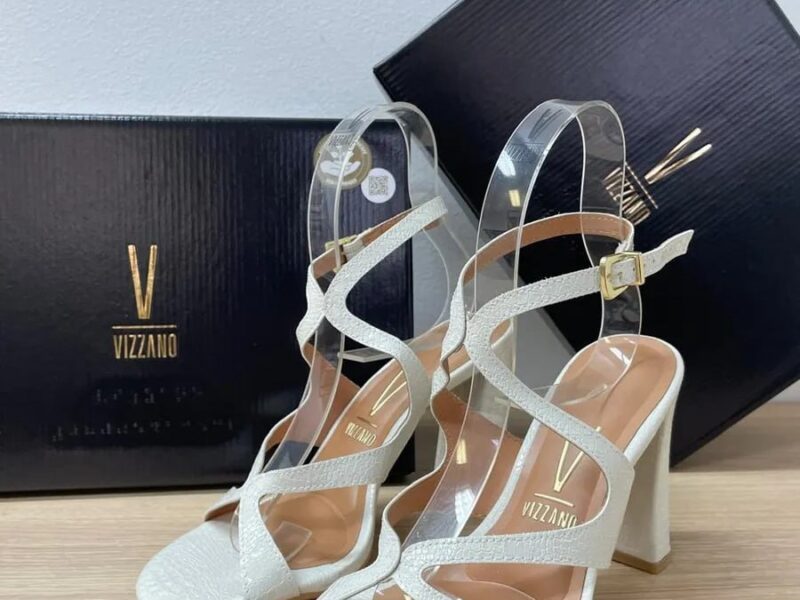 Sandalia Feminina Cruzada Salto Alto Casual Vizzano Original