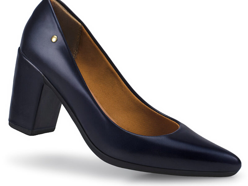 Sapato Feminino Scarpin Bico Fino Retro Lóris Conforto Salto Alto 8CM Macio 9484