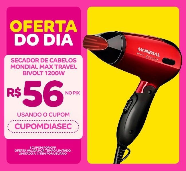 Secador de Cabelos Mondial Max Travel SC-10 Bivolt 1200w – Secador de Cabelo –