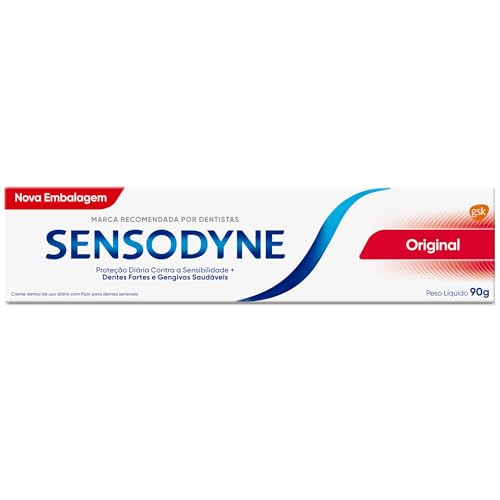 Sensodyne Creme Dental para Sensibilidade Original com Flúor, Dentes Fortes e Gengivas Saudáveis, 90g