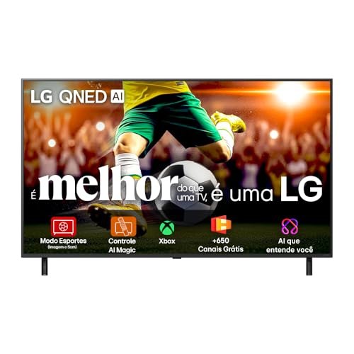 Smart TV 4K 55″ LG QNED 55QNED80 Processador α7 AI Ger8 Super Slim Design Local Dimming Alexa Integrado WebOS 25