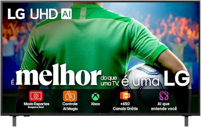Smart TV 4K 75″ LG UHD 75UA85 Processador α7 AI Ger8 4K Super Upscaling Google Cast Alexa Integrado Controle AI Smart Magic WebOS 25