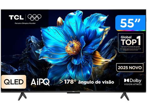 Smart TV 55″ TCL 4K UHD QLED 55P7K Google TV AiPQ Google Assistente 3 HDMI 1 USB – TVs –