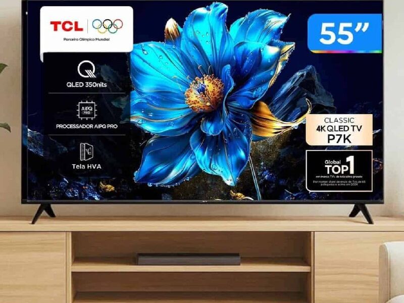 Smart TV 55″ TCL 4K UHD QLED 55P7K Google TV AiPQ Google Assistente 3 HDMI 1 USB – TVs –