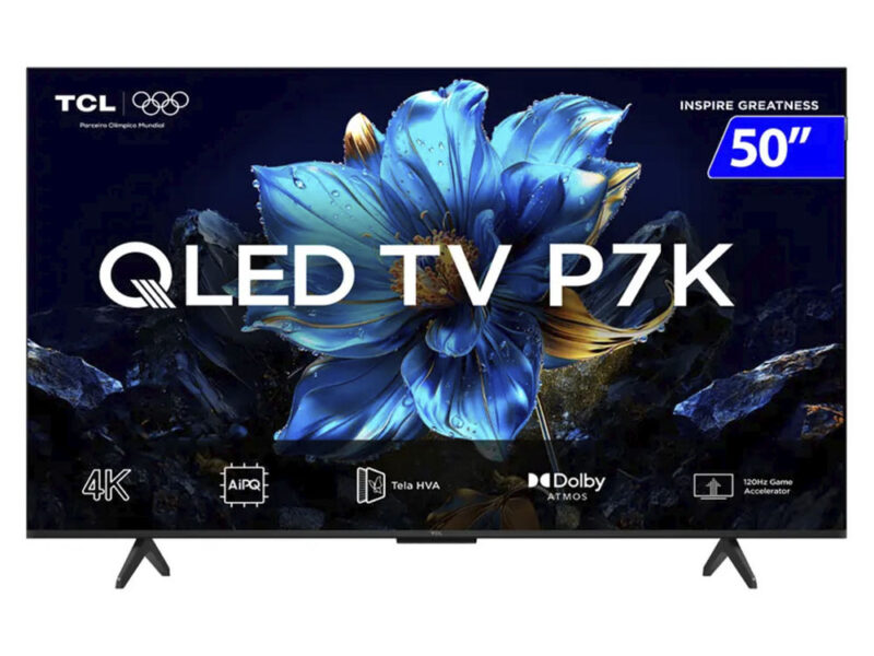Smart TV TCL QLED 50 Polegadas 4K HDR10 HDMI Wi-Fi 50P7K