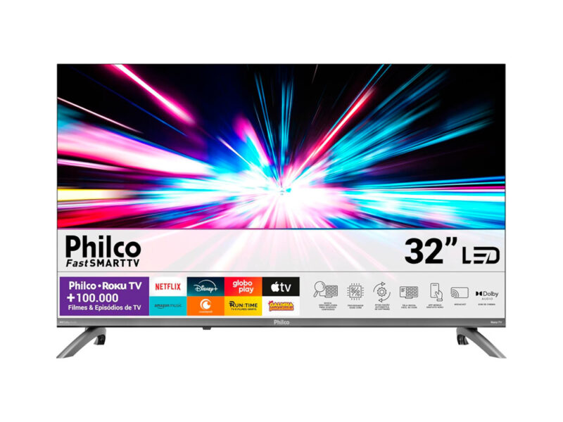 Smart Tv 32” Philco Roku Tv Dolby Áudio Hdr10 P32crb na S por R$ 741,00