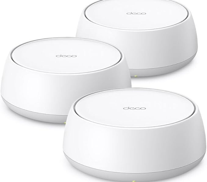 TP-Link Deco BE22 (3 un.) Sistema Wi-Fi 7 Mesh para casa toda Dual Band BE3600, 3 un. cobrem até 600 m², 150 dispositivos, 2 portas gigabit, instalação por app Deco, Mesh com IA, Homeshield