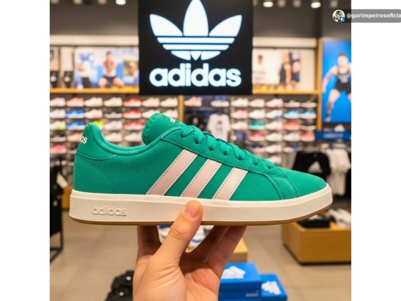 Tênis Adidas Grand Court Base Suede Feminino – Verde | Netshoes