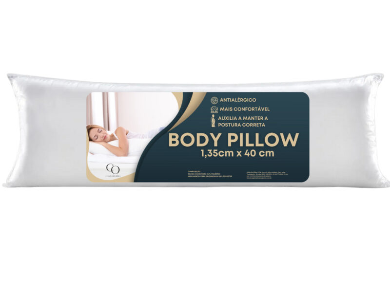 Travesseiro De Corpo Antialérgico Gigante Com Zíper 1,35m x 40cm 300 Fios Fibra Siliconada Xuxão na S por R$ 32,90