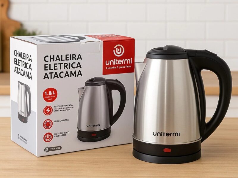 UNITERMI Chaleira Elétrica 1,8 Litros Inox Ideal para Chá, Café e Chimarrão
