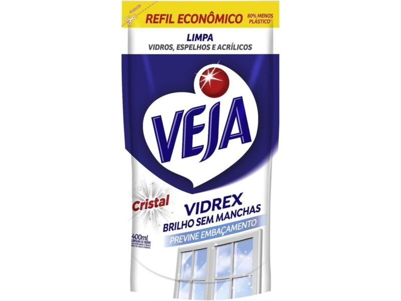 Veja Limpa Vidros Vidrex Cristal Refil 400ml