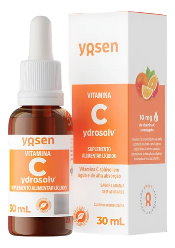 Vitamina C Lipossomal Líquida Ydrosolv® 30ml Yosen Sabor Laranja