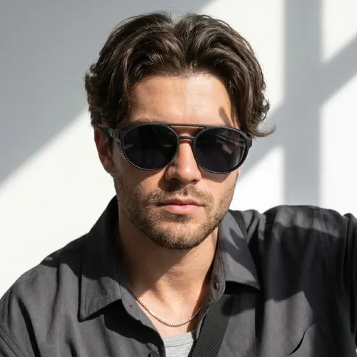 Óculos De Sol Masculino Redondo Uv400 Steampunk