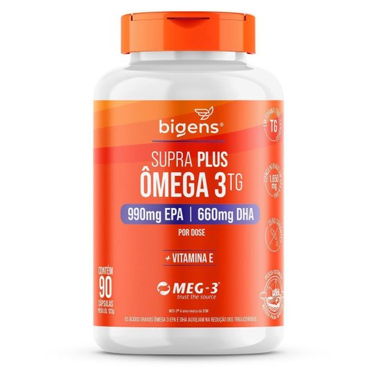 Ômega 3 Supra Plus 990mg EPA 660mg DHA + Vitamina E 90 Caps – Bigens – undefined | Netshoes na Ofertanamao por R$ 57,61
