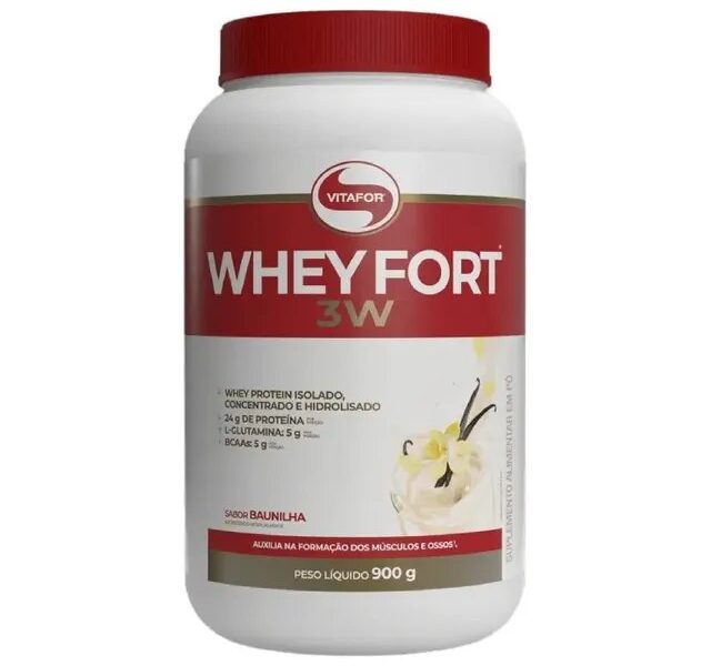 suplemento alimentar Whey Fort 3W Baunilha 900g Vitafor