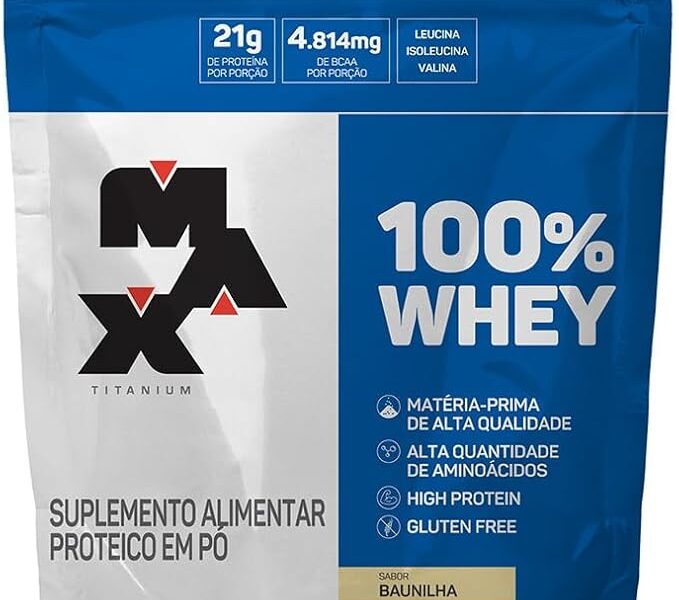 100% Whey Refil (900g) – Baunilha – Max Titanium, Max Titanium