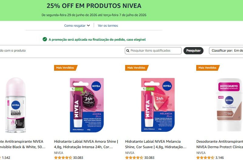 25% OFF EM PRODUTOS NIVEA