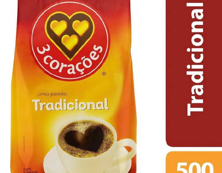 3 Corações Café Torrado E Moído Tradicional Pacote 500G