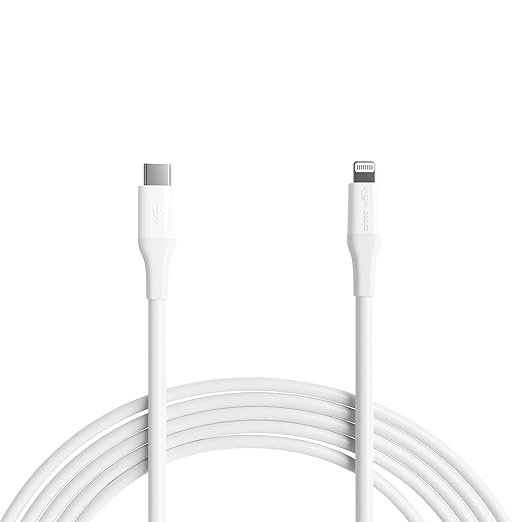 Amazon Basics Cabo Lightning para USB-C para iPhone, 3 metros, branco
