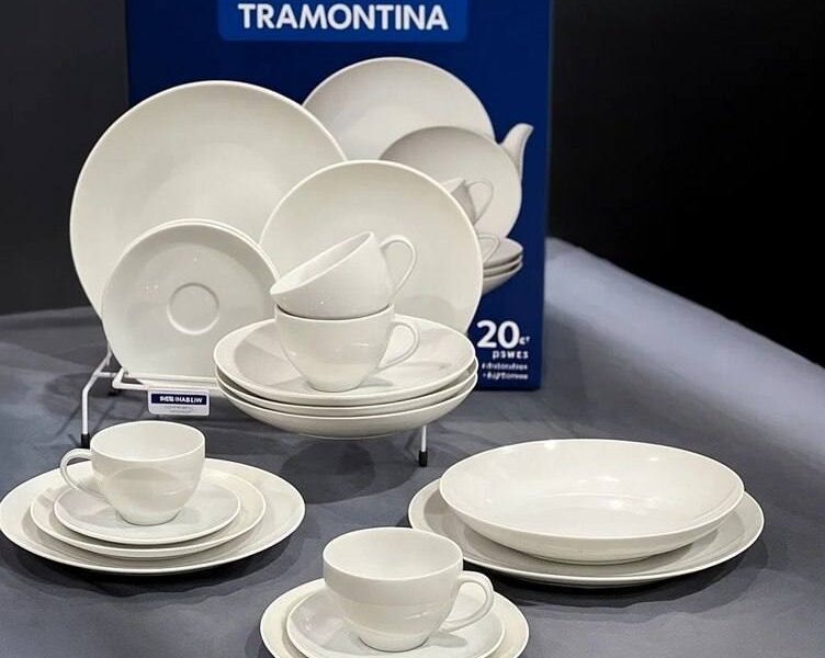 Aparelho de Jantar Flávia Em Porcelana 20 peças Tramontina –