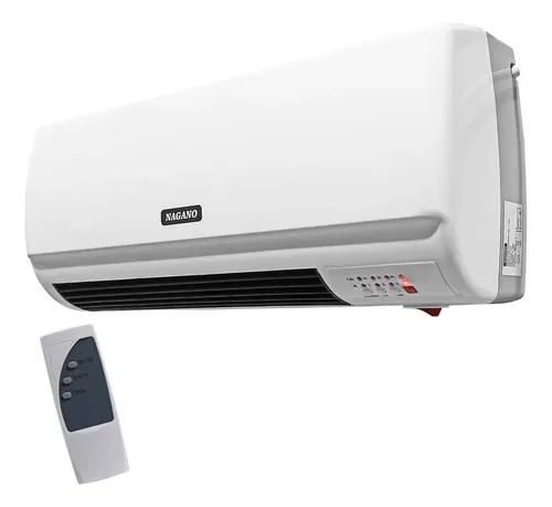 Aquecedor De Parede Elétrico 2 Em 1 2000w Com Timer Cor Branco