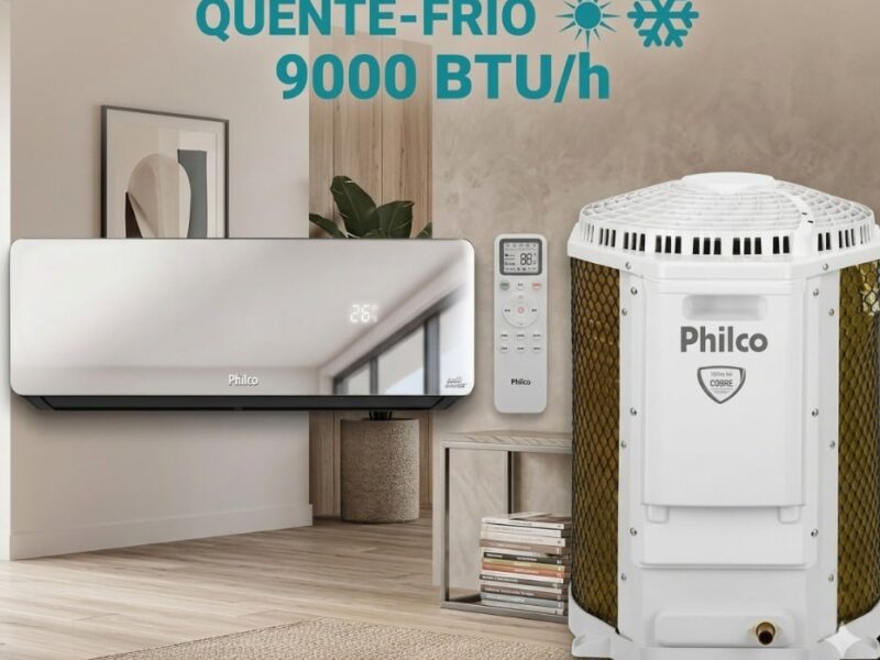 Ar Condicionado Split Inverter Philco PAC9QG Espelhado 9000 BTUs Quente e Frio 220V