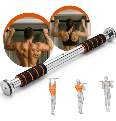Barra De Porta Ajustável Artezenato Apoio Regulável 60 A 100cm Flexão Fixa Musculação Crossfit –