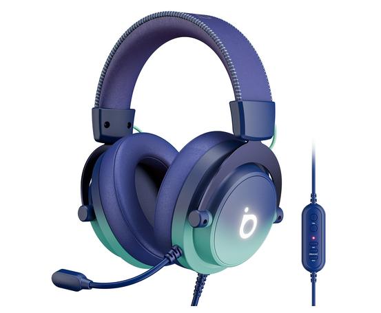 Basike Fone de ouvido jogos para PC – Headset Gamer Pro com Microfone, Modo FPS/Música, com som surround 7.1, Falante de 50mm, USB Compatível com Win7/10/11/MAC/PS4/PS5 (Azul)