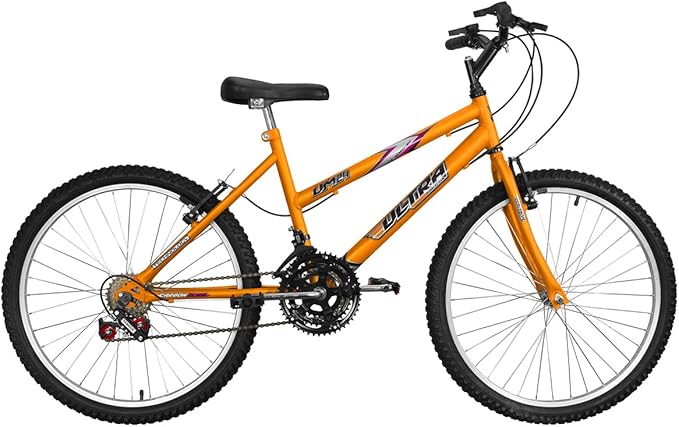 Bicicleta de Passeio Ultra Bikes Esporte Aro 24 Reforçada Freio V-Brake – 18 Marchas Laranja
