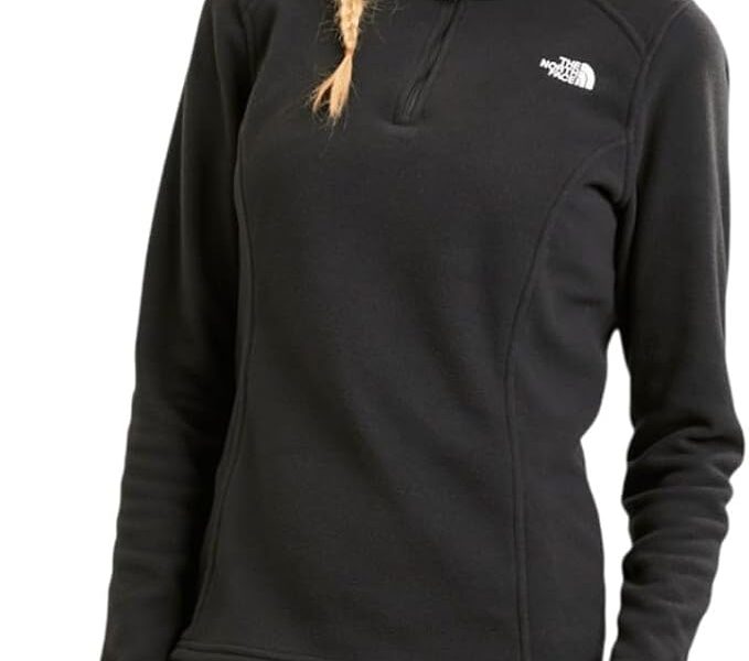 Blusa The North Face Feminina TKA 100 Fleece Glacier 1/4 Zíper Preto A019NJK3 P