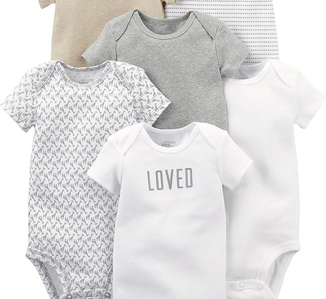 Body Pacote com 6 bodies de manga curta Simple Joys by Carter’sUnisex Bebê