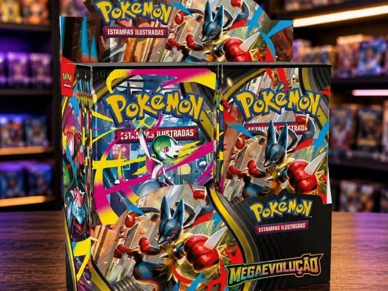 Box de Cartas Pokémon Mega Evolução TCG com 36 Boosters em Português –