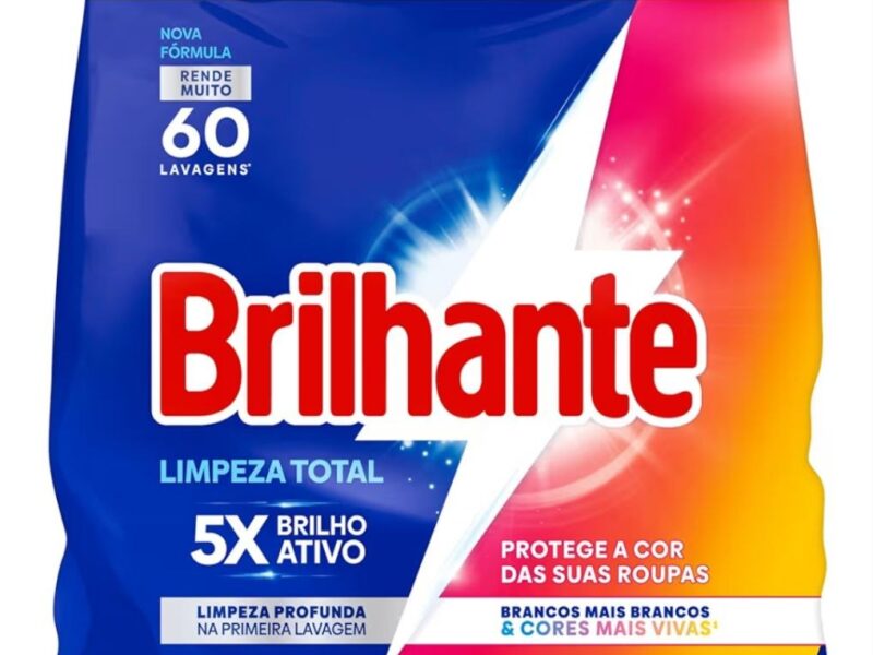 Brilhante Lava-Roupas Em Pó Roupas Brancas E Coloridas Limpeza Total Pacote Tamanho Família 4 Kg (Pacote De 1)