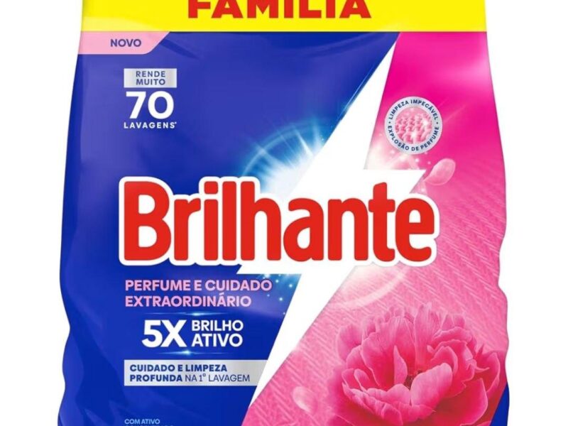 Brilhante Lava-Roupas em Pó Perfume e Cuidado Extraordinário Pacote 4kg