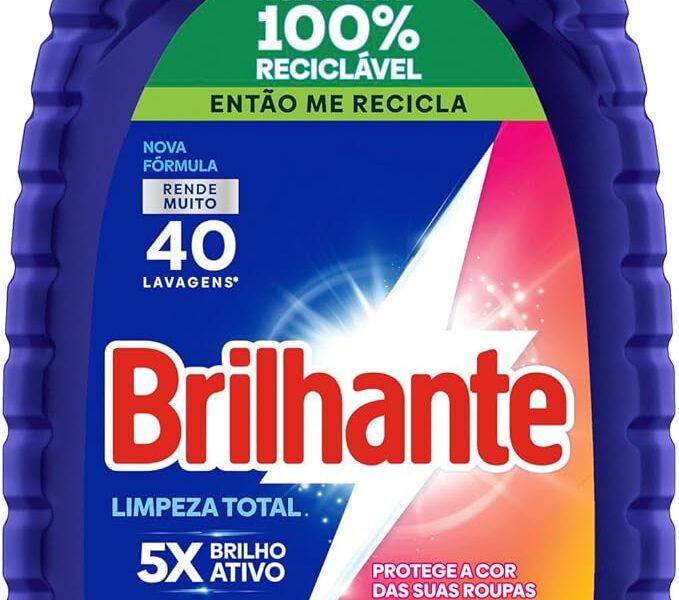 Brilhante Limpeza Total – Lava Roupas Líquido 3L