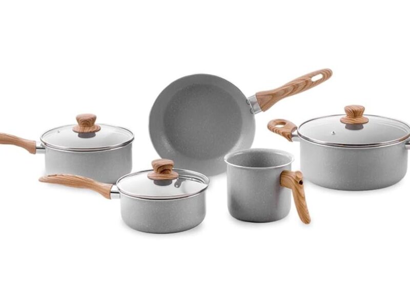 Brinox – Jogo de Panelas 5 Peças Ceramic Life Easy – Cinza