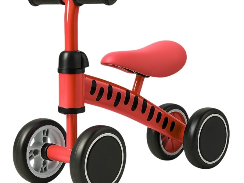 Brinqkids Bicicleta de Equilibrio Andador Infantil sem Pedal para Crianças (Vermelho)