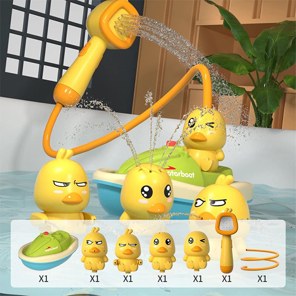 Brinquedo De Banho Infantil Ducha Elétrica De Pato Amarelo Toddler Aspersor De Água