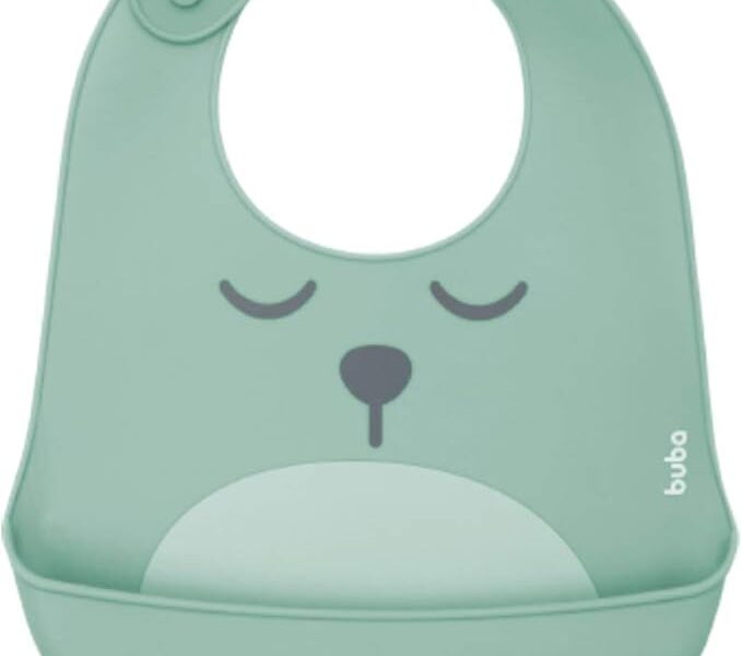 Buba, – Verde, Babador De Silicone Com Pega Migalhas Gumy Bebê Unissex, Verde (Green), Único