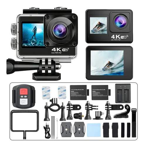 Câmera Esportiva 4k Wifi À Prova Dágua Kit Visor Frontal –