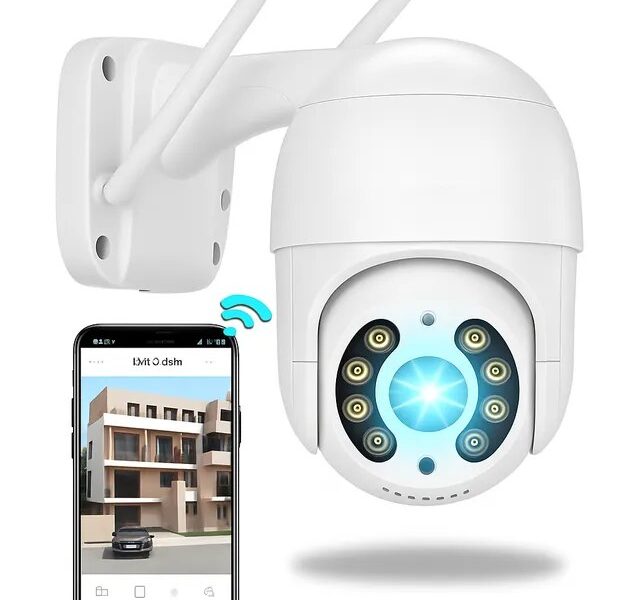 Câmera Ip A8 App Icsee Infravermelho Prova D&quotágua Externa Wifi Hd Cor Branco –