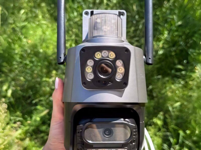 Câmera Segurança Wifi Ip Lente Dupla 2x 3mp Externa 360° A prova Dágua Cor Cinza –