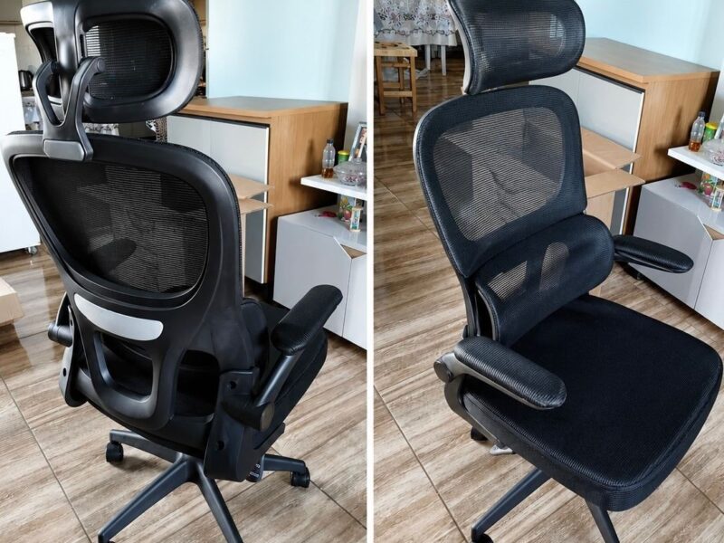 Cadeira de Escritório Ergonômica FivDaily C600 Preta, com Apoio de Cabeça e Suporte Lombar –